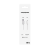 Sinox USB A til USB C kabel. 3m. Hvid
