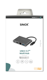 Sinox PRO USB C Hub. Aluminium