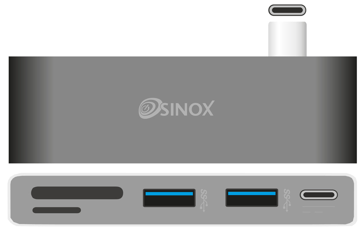 Sinox USB C Hub. Aluminium