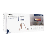 Sinox Tripod TV gulvstand med drejbar top. 50"-65". Mørkt træ/sort