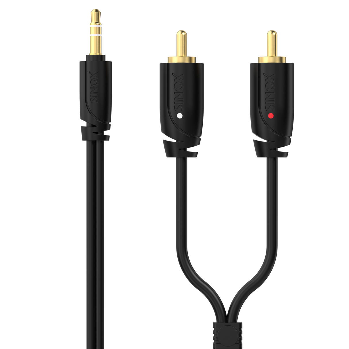 Sinox PRO 3,5mm mini jack til phono kabel. 5m. Sort