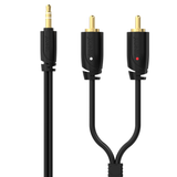 Sinox PRO 3,5mm mini jack til phono kabel. 5m. Sort
