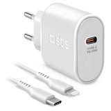 SBS 20W oplader. 1m MFI Lightning kabel. Hvid