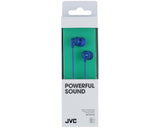 JVC farvestrålende in-ear høretelefoner. Blå
