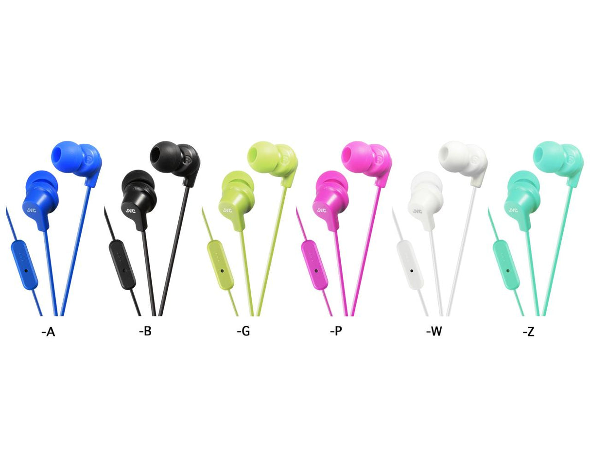 JVC in-ear høretelefoner med fjernbetjening og mikrofon. Grøn