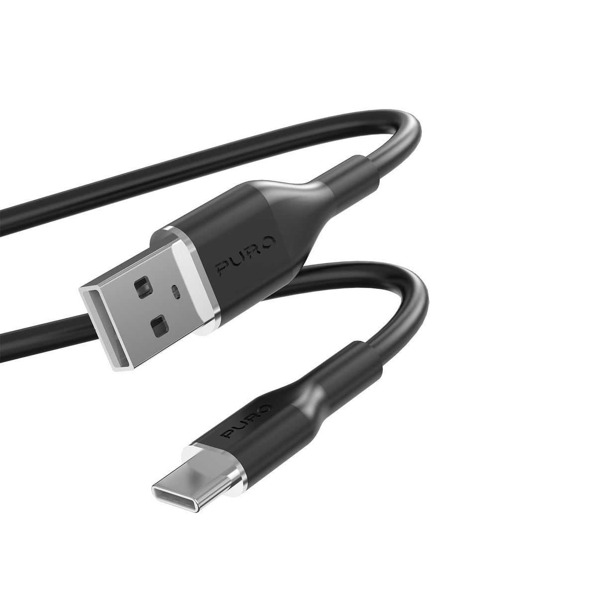 PURO Opladnings- og synkroniseringskabel SOFT fra USB-A til USB-C 1,5 m