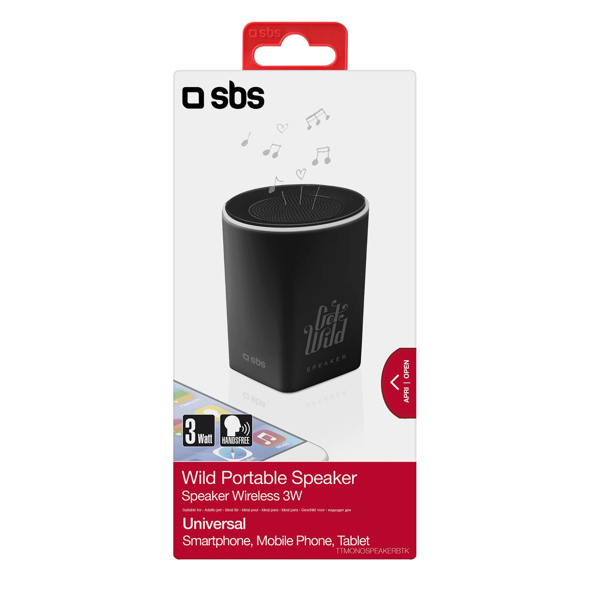 SBS Wild Portable højttaler. Sort