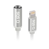 SBS Lightning til mini jack MFI adapter. Hvid