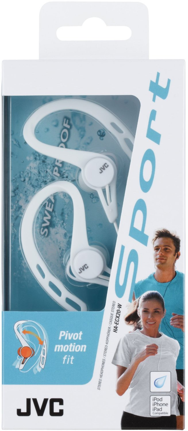 JVC in-ear høretelefoner til løb. Hvid