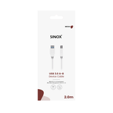 Sinox USB 3.0-kabel. 2m. Hvid