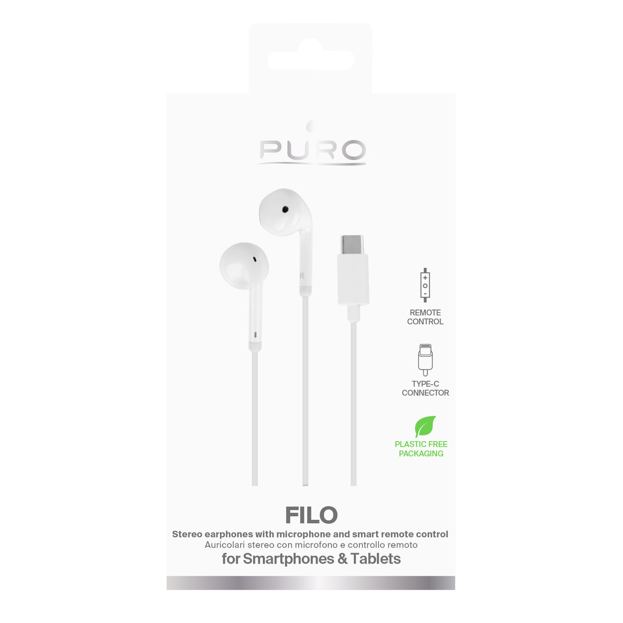 PURO "Filo" stereohøretelefoner med USB-C-stik