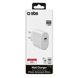 SBS 20W oplader. Hvid
