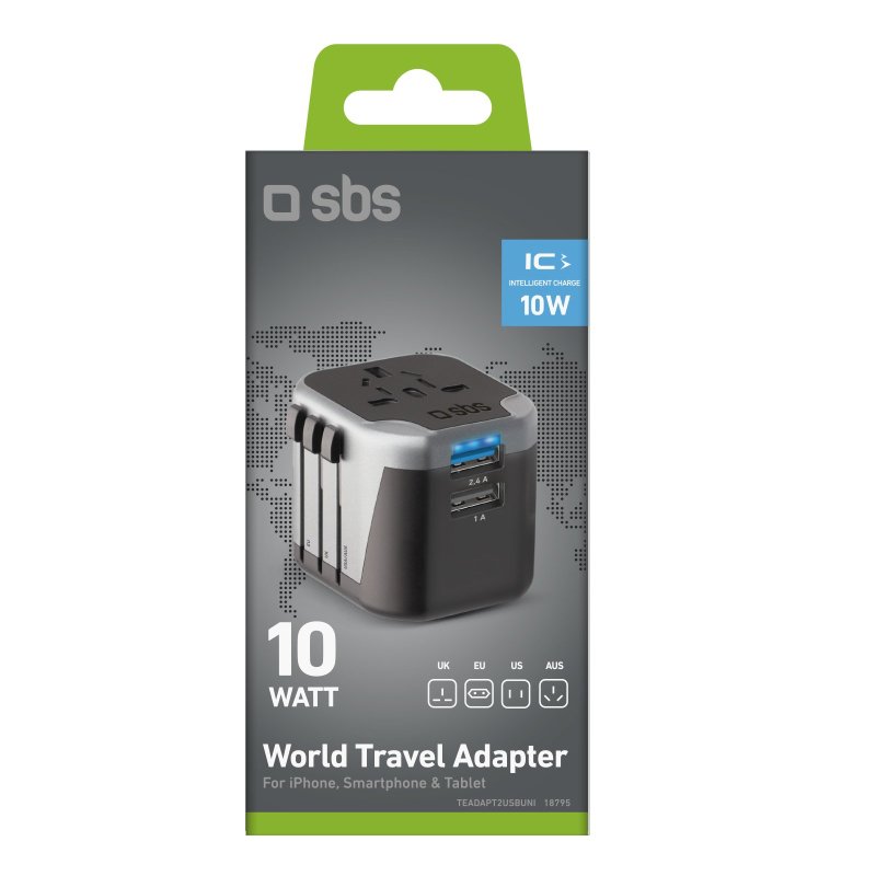 SBS Universal rejseadapter 12W