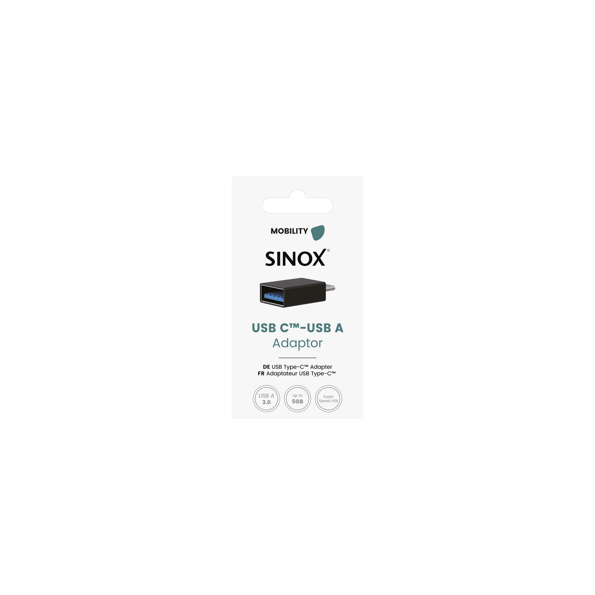 Sinox USB C - USB A adapter. Sort