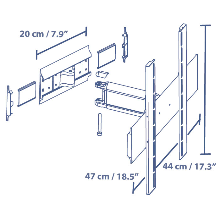 Sinox TV vægbeslag. 26"-37". Grå