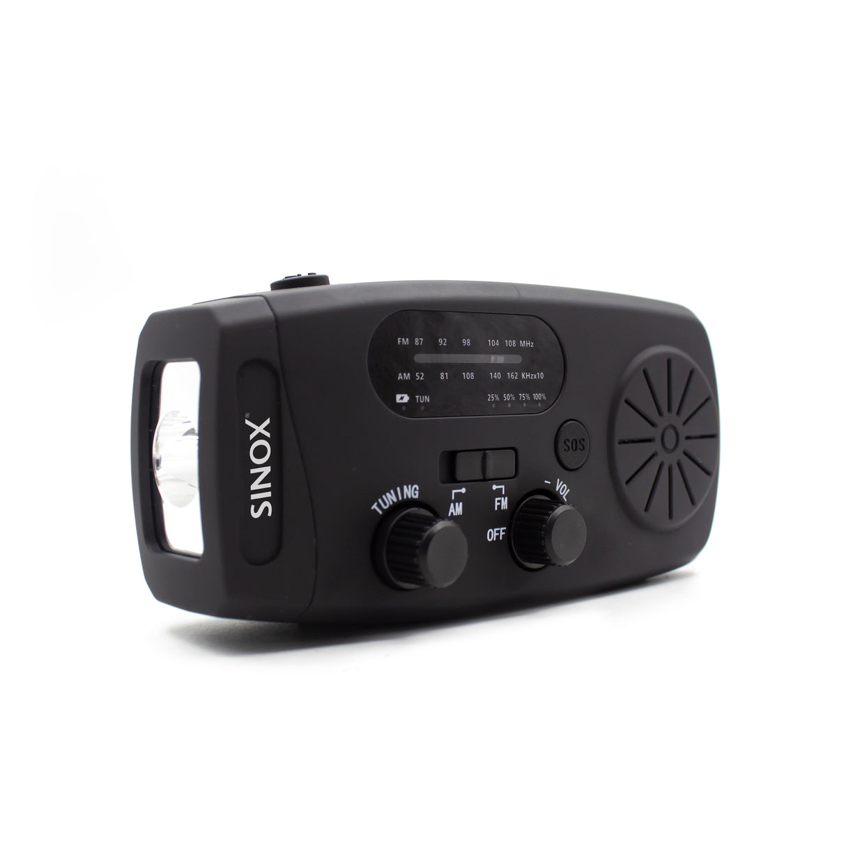 Sinox kompakt nødradio. Sort