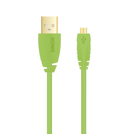 Sinox Micro USB kabel. 0,75m. Grøn