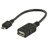 Sinox One USB Micro OTG adapter. 0,1m. Sort