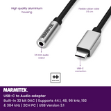 Marmitek USB-C til AUX adapter. 0,15m
