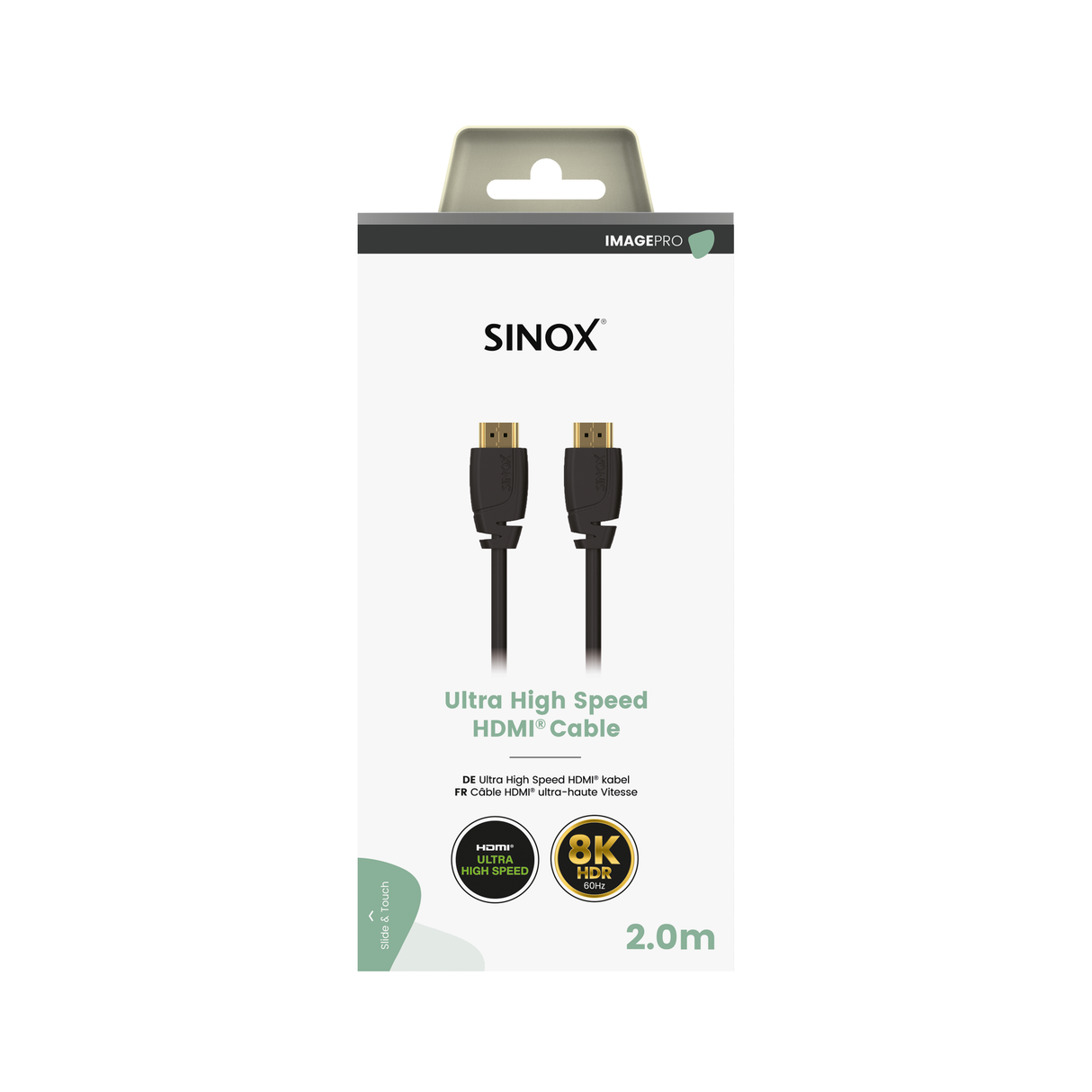 Sinox PRO HDMI™ kabel 8K60HZ+E. 2m. Sort