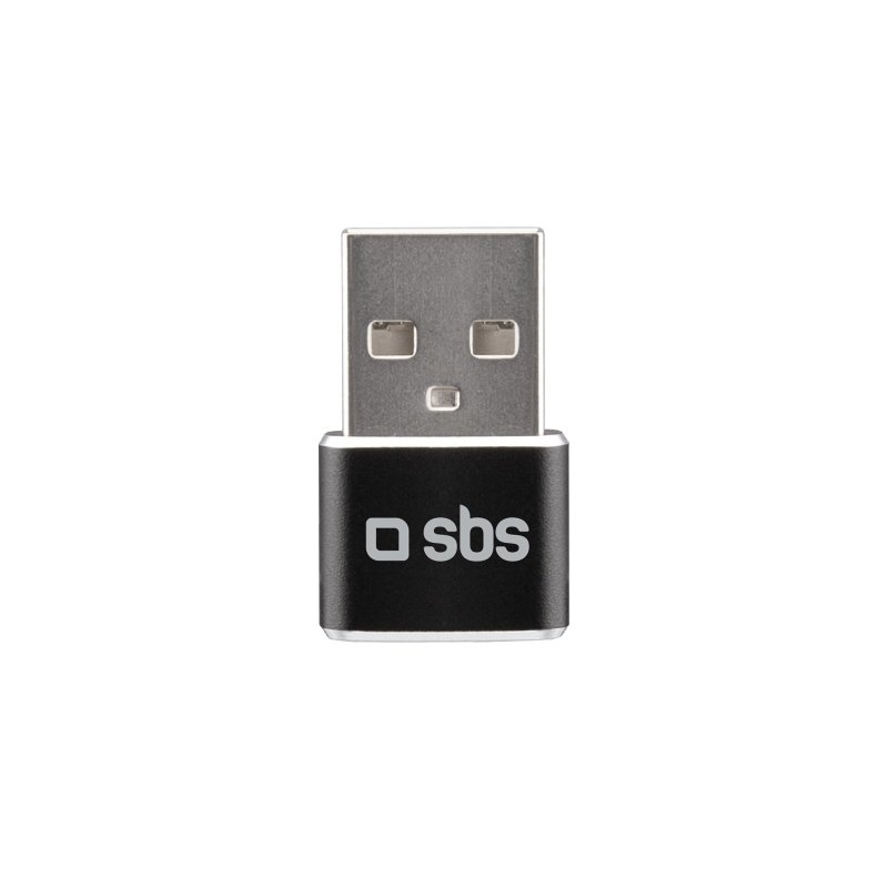 SBS USB-han til USB-C-hun-adapter. Sort