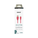 Sinox PRO Lightning kabel m/original Apple™ chip. 1m. Pink