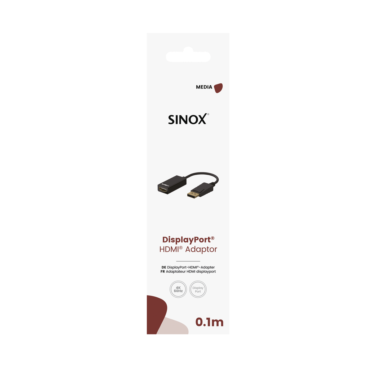 Sinox DisplayPort™ - HDMI™ adapter. 0,1m. Sort