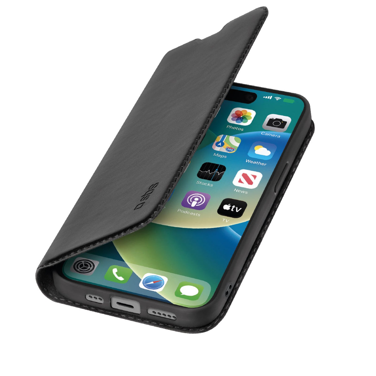 SBS Book Wallet Lite cover til iPhone 15®. Sort