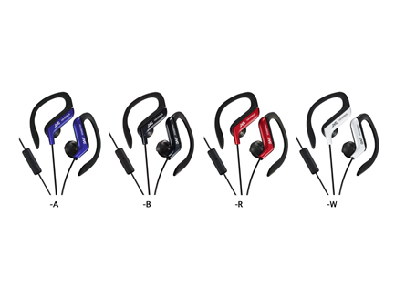 JVC ear clip høretelefoner til sport med fjernbetjening og mikrofon. Sort