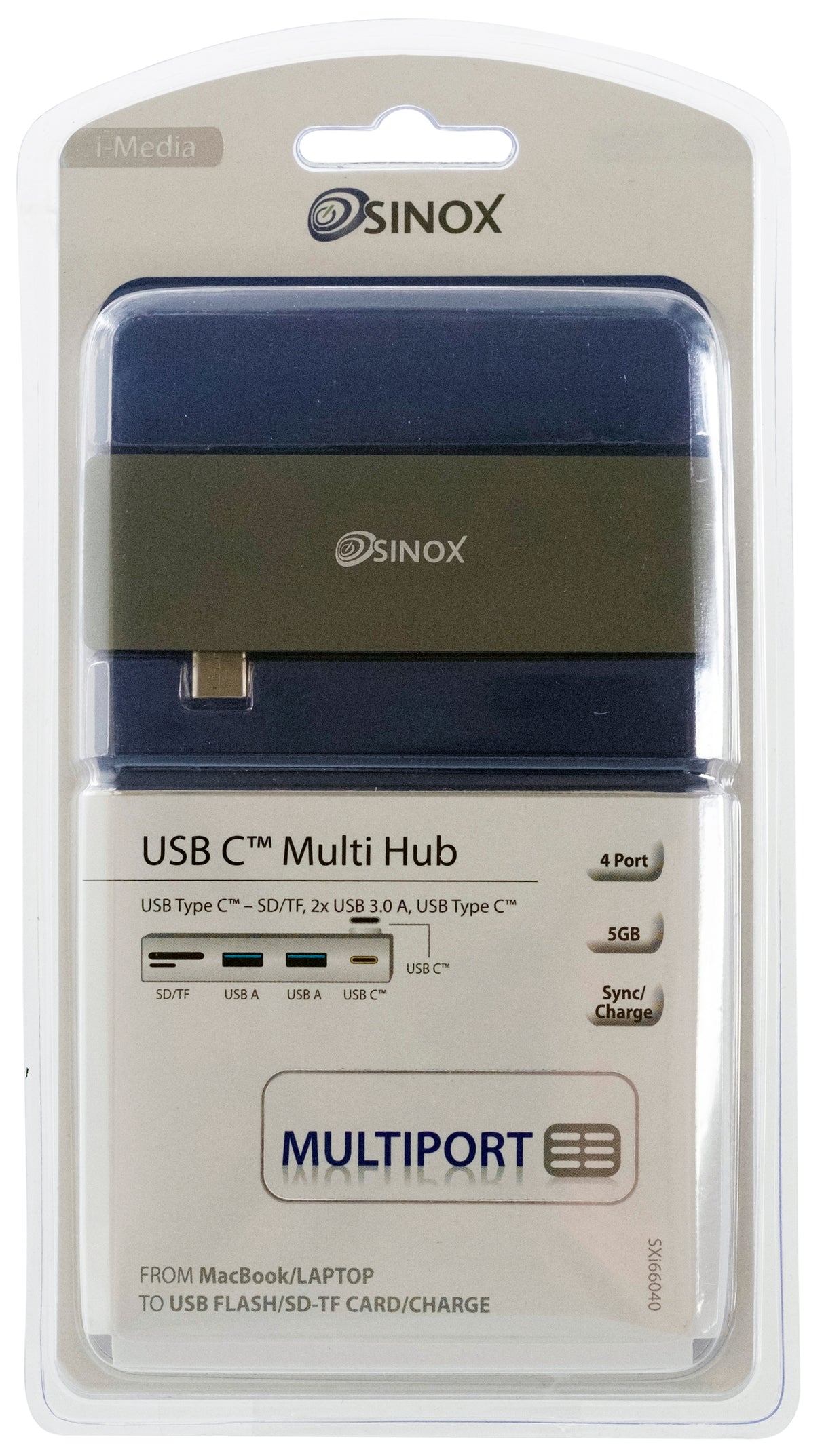 Sinox USB C Hub. Aluminium