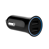 Sinox 12V dobbelt USB A biloplader. 2,4A. Sort