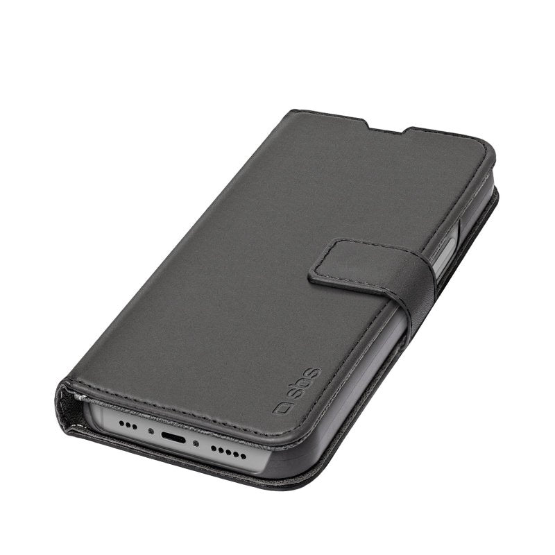 SBS Novelty Book Wallet cover med stand-funktion til iPhone 14 / 13®. Sort