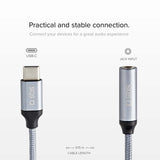 SBS USB C til mini jack adapter. Grå
