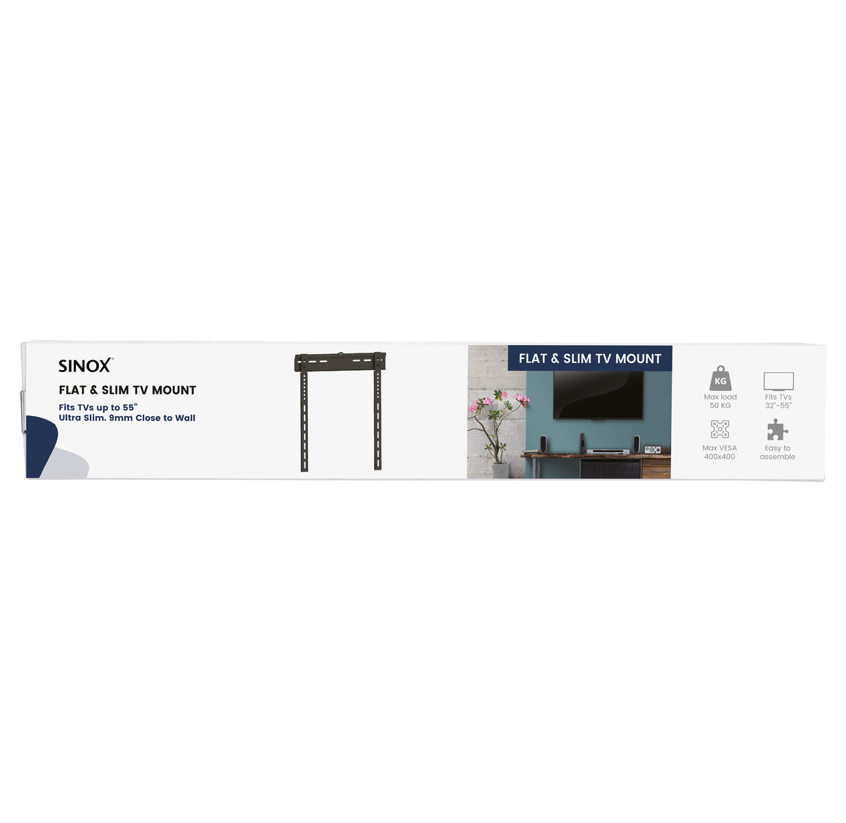 Sinox One TV vægbeslag 32"-55". Sort
