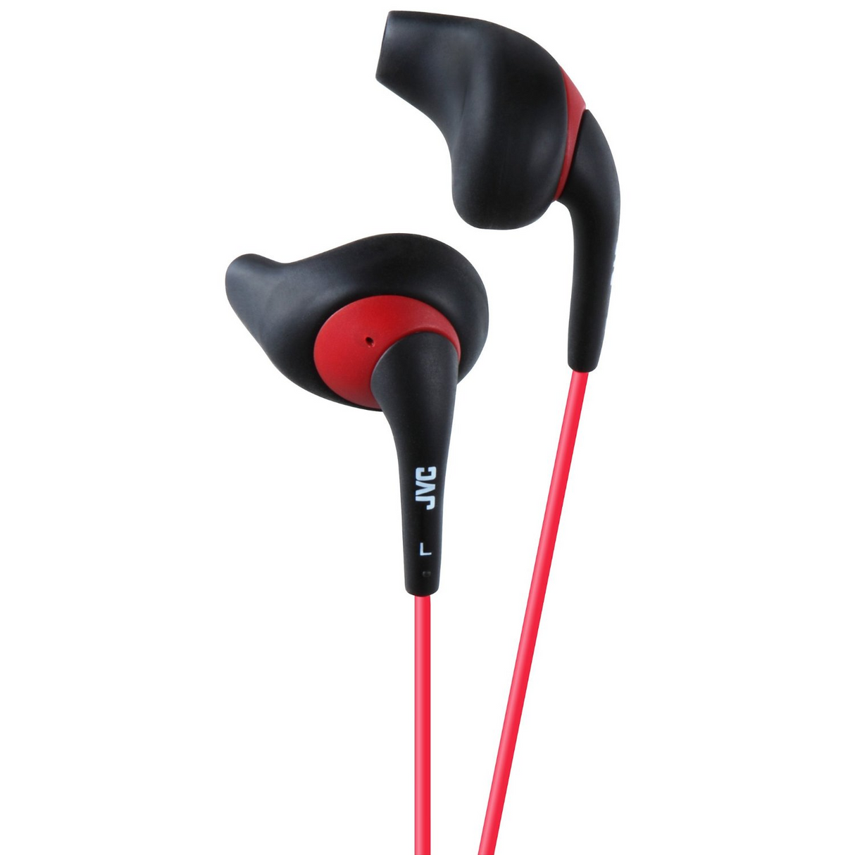 JVC in-ear Gumy sport headphones. Black/red