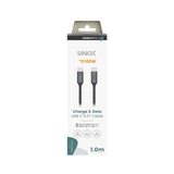 Sinox PRO USB C 4.0 kabel (Thunderbolt®). 1m. Sort