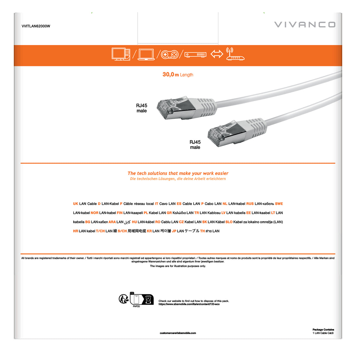Vivanco Cat 6 netværkskabel