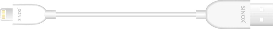 Sinox Lightning-kabel med original Apple™-chip. 2m. Hvid