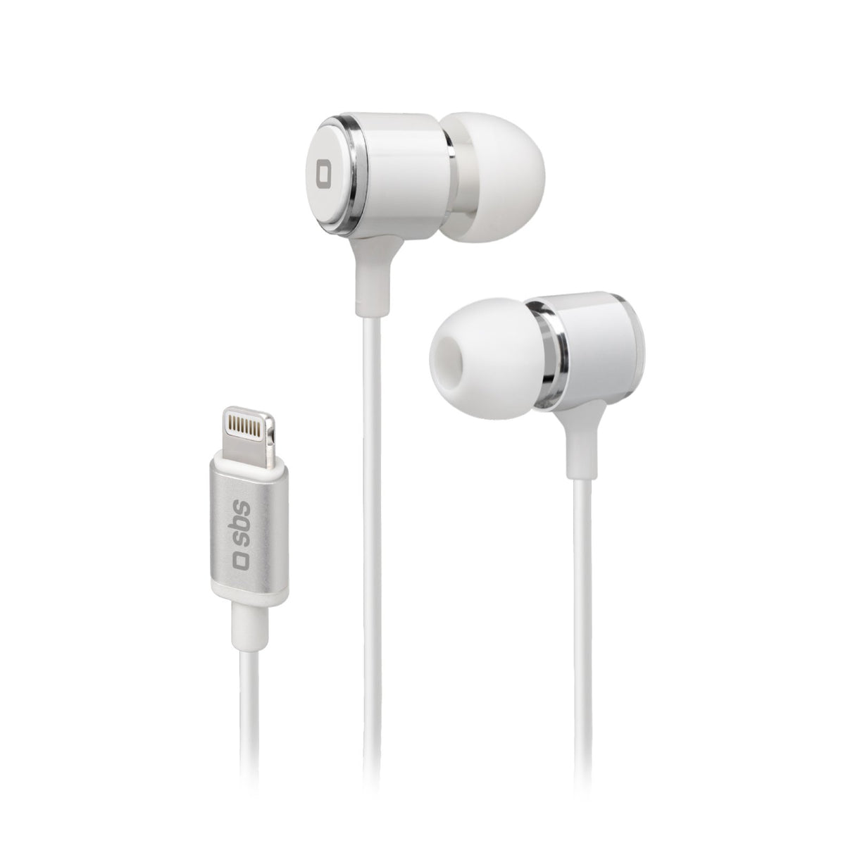 SBS in-ear stereo høretelefoner med Lightning-stik. Hvid