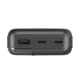 Energizer 20K Power Bank med dobbelt USB-C- og USB-A-port. Sort