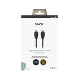 Sinox HDMI™ kabel 4K60Hz+E. 5m. Sort