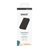 Sinox Power Bank 20000 mAh. Sort