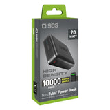 SBS 10.000 mAh PD powerbank. Sort