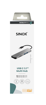 Sinox PRO USB C Hub. Aluminium