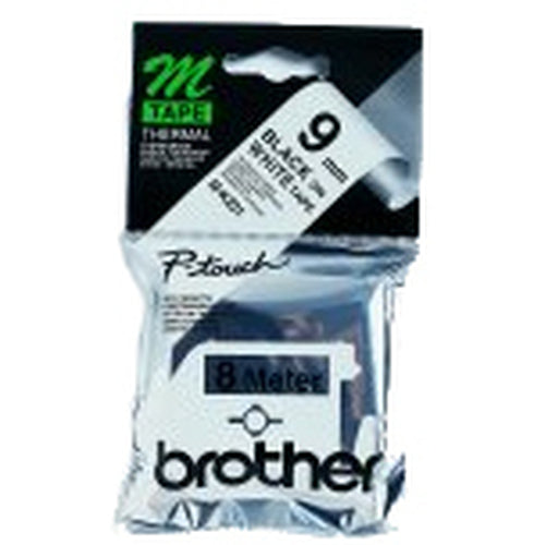 Brother M-K221B etiketbånd Sort på hvid