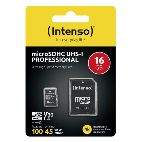 Intenso 3433470 hukommelseskort 16 GB MicroSDHC UHS-I Klasse 10