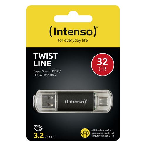 Intenso Twist Line USB flash drive 32 GB USB Type-A / USB Type-C 3.2 Gen 1 (3.1 Gen 1) Anthracite