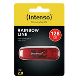 Intenso Rainbow Line USB-nøgle 128 GB USB Type-A 2.0 Rød, Transparent