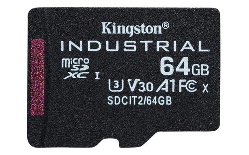 Kingston Technology 64GB microSDXC Industrial C10 A1 pSLC Card + SD Adapter