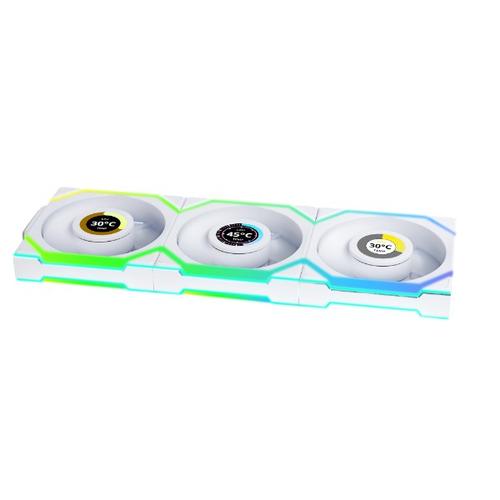 Lian Li UNI FAN SL Wireless LCD 120 Computerkabinet Ventilator 12 cm Hvid 3 stk